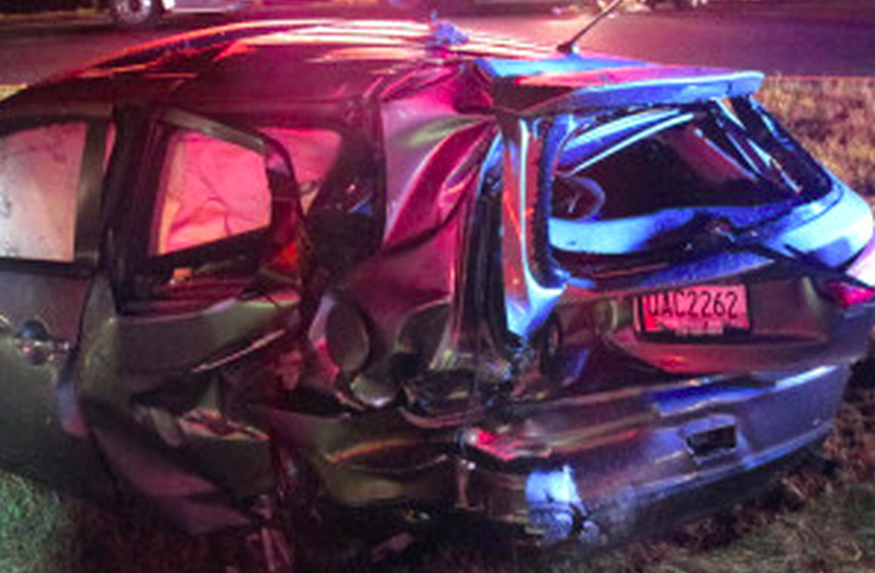 Wentworth Maynard’s Mitsubishi was struck by McGee in the Mercedes. Photo: The Law Offices of Michael Lawson Neff